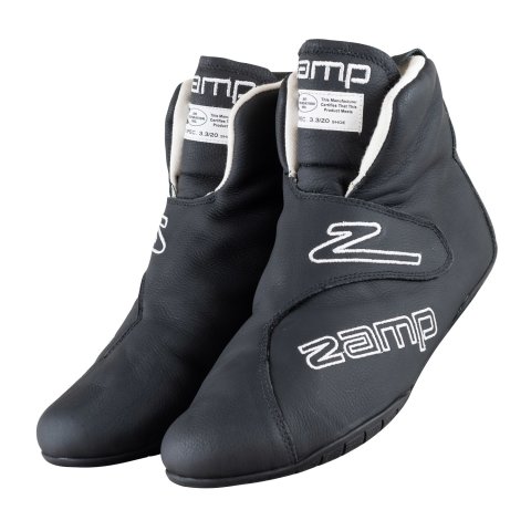 Driving Shoe - ZR-Drag - Mid-Top - SFI 3.3/20 - Leather Outer - Aramid Inner - Black - Size 11 Wide - Pair