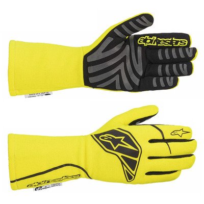 Driving Gloves - Tech-1 Start V3 - SFI 3.3/5 - FIA Approved - 2 Layer - Aramid / Silicone - Elastic Cuff - Fluorescent Yellow - 2X-Large - Pair