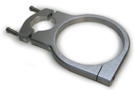 CO2 Bottle Bracket - 1-5/8 in Bar Mount - 4-3/8 in Diameter Bottle - Aluminum - Polished - Each