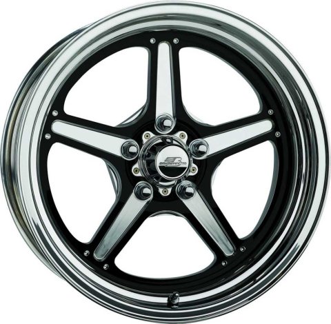 Wheel - Street Lite - 15 x 10 in - 5.500 in Backspace - 5 x 4.75 in Bolt Pattern - Aluminum - Black Anodized / Polished - Each