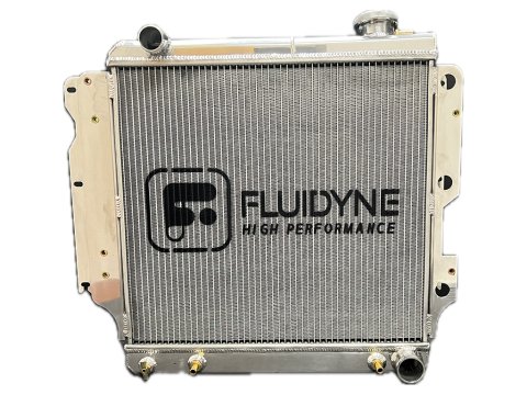 Radiator - 24.125 in W x 22 in H x 3 in D - Single Pass - Driver Side Inlet - Passenger Side Outlet - Aluminum - Polished - GM LS-Series - Jeep Wrangler YJ 1987-2004 - Each