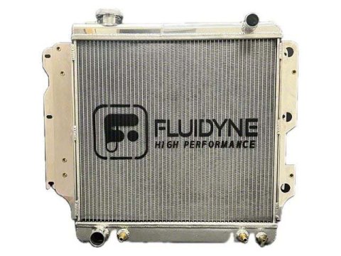 Radiator - 24.125 in W x 22 in H x 3 in D - Single Pass - Passenger Side Inlet - Driver Side Outlet - Aluminum - Polished - GM LS-Series - Jeep Wrangl