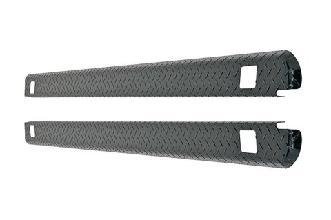 Truck Bed Cap - Black-Tread - Aluminum - Black Powder Coat Diamond Plate - 6 ft 6 in Bed - Dodge Ram Fullsize Truck 2002-09 - Pair