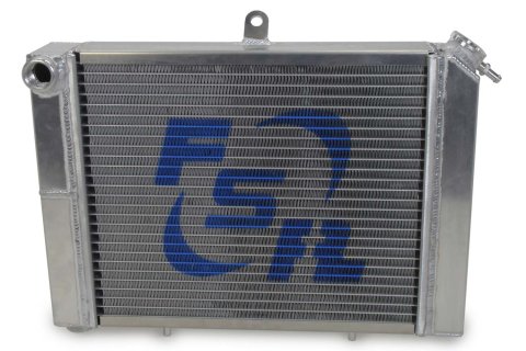 Radiator - 18 in W x 12 in H - Dual Pass - Drivers Side Inlet - Drivers Side Outlet - Cage Mount - Aluminum - Natural - Mini Sprint - Each
