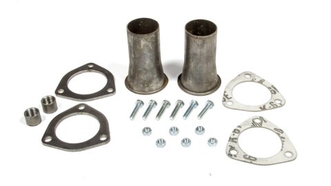Collector Reducer - Husler Race - 2.5 in Inlet to 2 in Outlet - 3-Bolt Flange - Gaskets - Steel - Natural - Pair