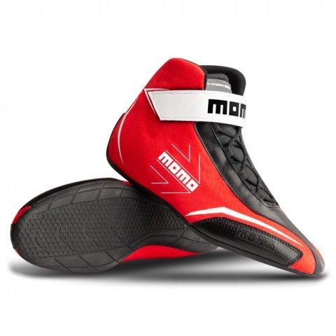 Driving Shoe - Corsa Lite - Mid-Top - FIA Approved - Leather Outer - Fire Retardant Fabric Inner - Red - Euro Size 44 - Pair