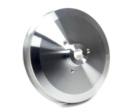 Power Steering Pump Pulley - Serpentine - 5-Rib - Bolt-On - 6 in Diameter - Aluminum - Clear Powder Coat - Long Water Pump - GM Pumps - Each