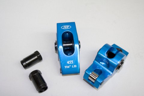 Rocker Arm - Pro Billet - 7/16 in Stud Mount - 1.52 Ratio - Full Roller - Aluminum - Blue Anodized - Pontiac V8 - Set of 16