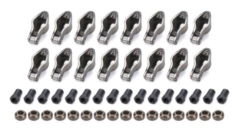 Rocker Arm - Sportsman - 3/8 in Stud Mount - 1.52 Ratio - Roller Tip - Self-Align - Steel - Natural - Small Block Chevy - Set of 16