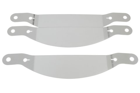 Helmet Shield Tear Off - Xstack 10 - 2 mm Thick - 12.5 in Center to Center - Plastic - Clear - Sparco WTX Series - Set of 30