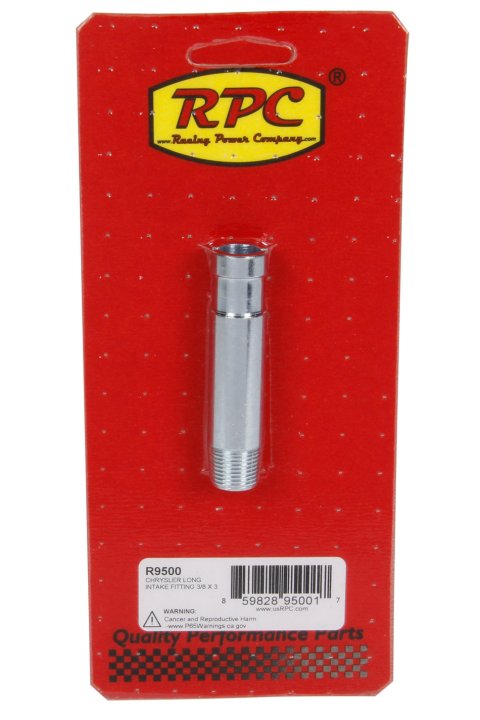 Fitting - Adapter - Straight - 3 in Long - 3/8 in NPT Male to 3/8 in Hose Barb - Steel - Chrome - Each