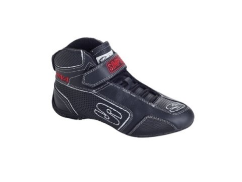 Shoe - DNA - Driving - Mid-Top - SFI 3.3/5 - Leather Outer - Nomex Inner - Black / White - Size 12 - Pair