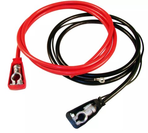 Battery Cable Kit - 1 Gauge - Top Mount Battery Terminals - Post Adapters / Terminal Lugs / Heat Shrink Included - Copper - 6 ft - Kit