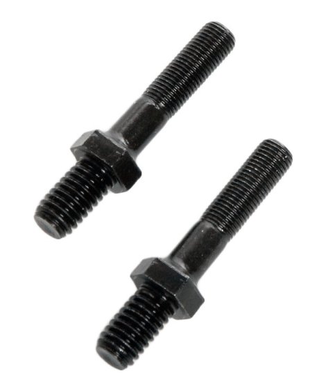 Rocker Arm Stud - 7/16-14 in Base Thread - 3/8-24 in Top Thread - 1.895 in Effective Stud Length - Chromoly - Black Oxide - Universal - Set of 16