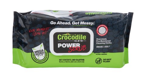 Cleaning Wipes - Crocodile Cloth Power Scrub - Premoistened - Resealable - Set of 80
