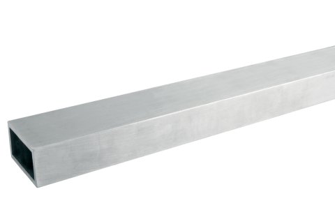 Aluminum Tubing - 1 x 2 in Rectangle - 0.125 in Wall Thickness - 12 ft Long - Aluminum - Natural - Each
