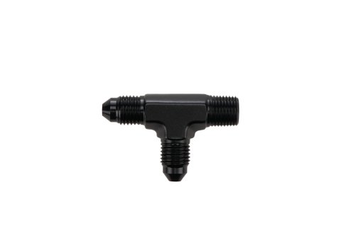 Fitting - Adapter tee - 1/8 in NPT Male x 3 AN Male x 3 AN Male - Aluminum - Black Anodized - Each