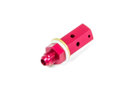 Roll Over Valve - Vent - Internal - Check Valve - 6 AN Male Outlet - Nylon Washers - Aluminum - Red Anodized - Each