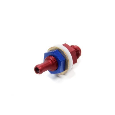 Fitting - Bulkhead - Straight - 6 AN Male Bulkhead to 5/16 in Hose Barb - Aluminum - Red Anodized - Each