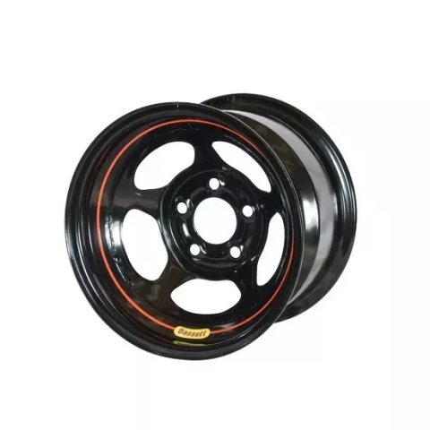 Wheel - Five-Spoke Inertia - 15 x 10 - 2.000 in Backspace - 5 x 5.00 in Bolt Pattern - Steel - Black Powder Coat - Each