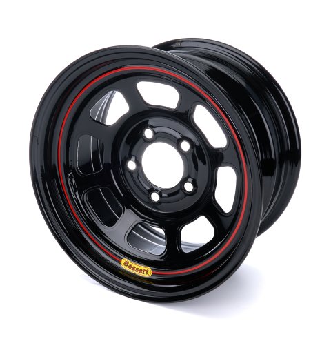 Wheel - D-Hole - 15 x 8 in - 4.500 in Backspace - 5 x 4.75 in Bolt Pattern - Steel - Black Powder Coat - Each