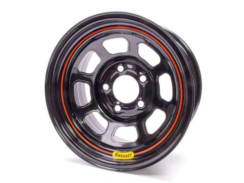 Wheel - 8 Spoke D-Hole Lightweight - 15 x 8 in - 1.000 in Backspace - 5 x 4.50 in Bolt Pattern - Steel - Black Powder Coat - Each