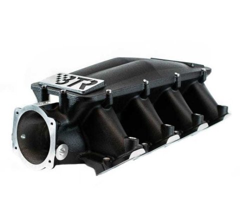 Intake Manifold - Equalizer 1 - 102 mm Throttle Body Flange - Multi Port - Cathedral Port - Aluminum - Black Powder Coat - Small Block Chevy - Kit