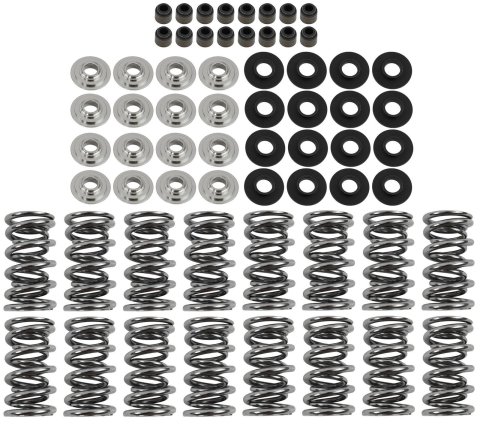 Valve Spring Kit - Dual Spring - 380 lb/in Spring Rate - 1.070 in Coil Bind - 1.300 in OD - Locks / Titanium Retainers / Viton Seals / Seats - GM LS-Series - Kit