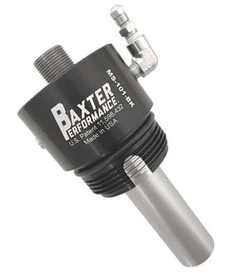 Oil Filter Adapter - Cartridge to Spin On Filter - 22 mm x 1.5 Center Thread - Schrader Valve Included - Aluminum - Black Anodized - Mopar Pentastar V