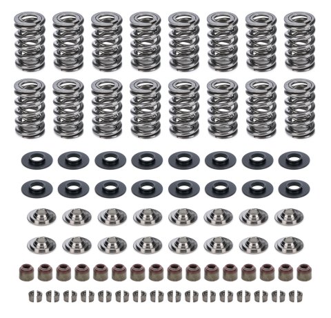 Valve Spring Kit - Dual Spring - 378 lb/in Spring Rate - 1.070 in Coil Bind - 1.305 in OD - Steel Retainers / Valve Locks / Seals - Kit
