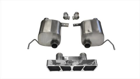 Exhaust System - SPORT - Axle-Back - 2.75 in Diameter - 4.5 in Tips - Stainless - Polished - Chevy Corvette 2014-18 - Kit