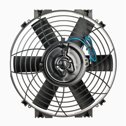 Electric Cooling Fan - Slimline Thermatic - 12V - 10 in Fan - Push / Pull - Straight Blade - 10.87 in H x 10.67 in W - 2.19 in Thick - Plastic - Each