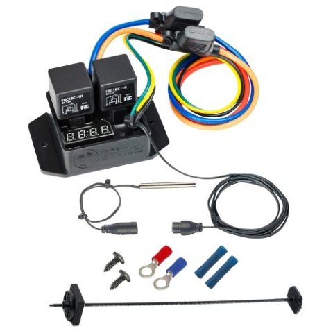 Fan Controller - Single or Dual Fan - Adjustable - Digital - 40 amps Relay - 104-230 Degree F Activation Range - Kit