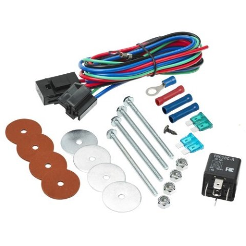 Electric Fan Mount Kit - Bolt-On - Wiring Harness / Terminals / Fuses / Relays Included - Set of 5