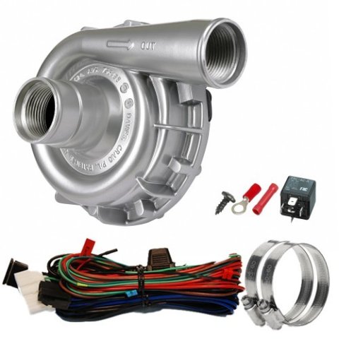 Water Pump - EWP115 - Electric - Remote Mount - 16 AN Female / 1-3/8 in Hose Barb to 16 AN Female / 1-3/8 in Hose Barb - 36.7 GPM - Aluminum - Silver