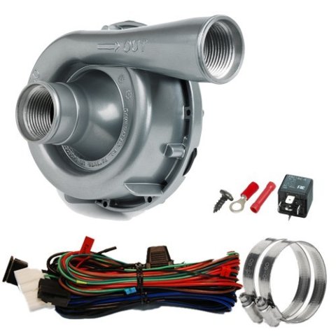 Water Pump - EWP150 - Electric - Remote Mount - 16 AN Female / 1-3/8 in Hose Barb to 16 AN Female / 1-3/8 in Hose Barb - 42.8 GPM - Aluminum - Silver