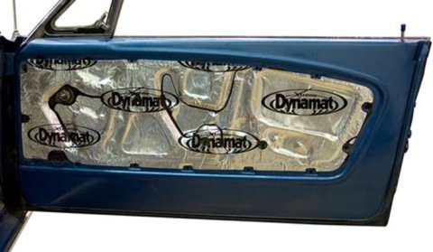 Sound Barrier - Xtreme - Door - Self Adhesive Backing - Aluminum / Rubber - Silver / Black - Ford Mustang 1964-66 - Kit