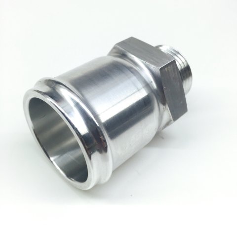 Fitting - Adapter - Straight - 16 AN Male O-Ring to 1-1/2 in Hose Barb - Aluminum - Natural - Each