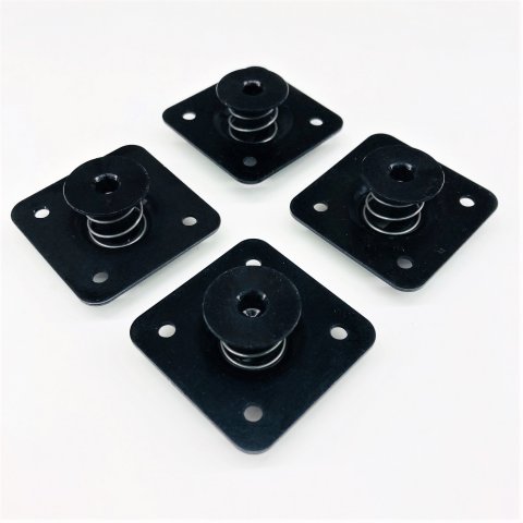 Quick Turn Fastener - Self Ejecting - Flush Head - Hex Drive - Square - 7/16 x 0.550 in Body - Aluminum - Black Anodized - Set of 4