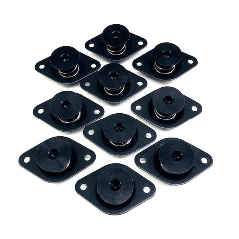 Quick Turn Fastener - Self Ejecting - Flush Head - Hex Drive - 7/16 x 0.500 in Body - Aluminum - Black Anodized - Set of 10