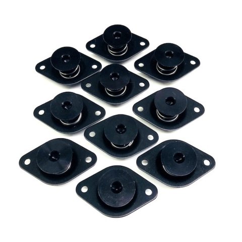 Quick Turn Fastener - Self Ejecting - Flush Head - Hex Drive - 7/16 x 0.550 in Body - Aluminum - Black Anodized - Set of 10