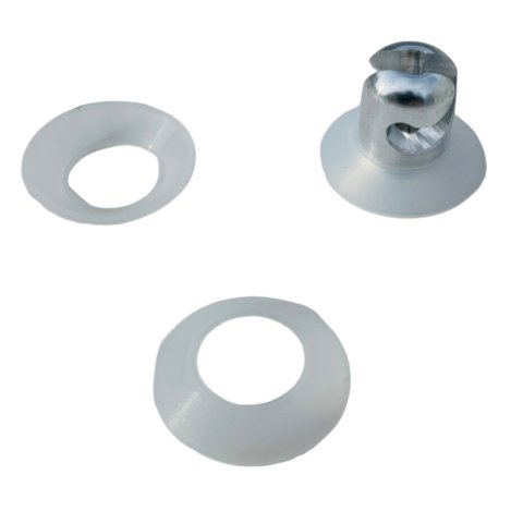 Flat Washer - 0.4 in ID - 0.75 in OD - 0.025 in Thick - Nylon - Clear - Quick Release Fastener - Set of 25