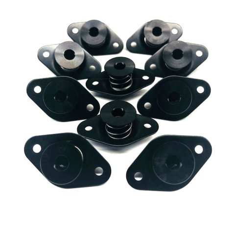Quick Turn Fastener - Self Ejecting - Flush Head - Hex Drive - 5/16 x 0.500 in Body - Aluminum - Black Anodized - Set of 10
