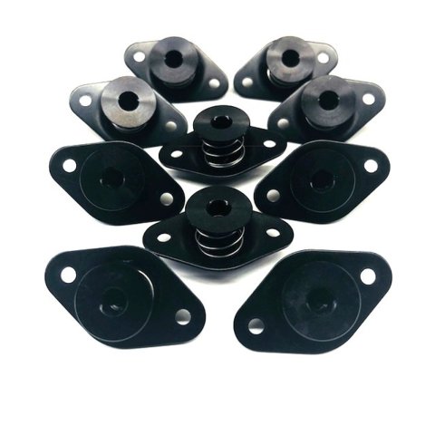 Quick Turn Fastener - Self Ejecting - Flush Head - Hex Drive - 5/16 x 0.550 in Body - Aluminum - Black Anodized - Set of 10