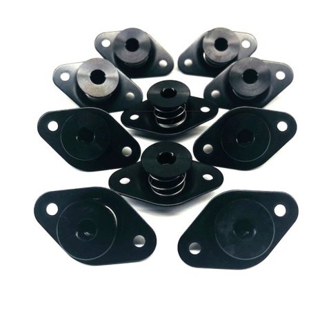 Quick Turn Fastener - Self Ejecting - Flush Head - Hex Drive - 5/16 x 0.600 in Body - Aluminum - Black Anodized - Set of 10