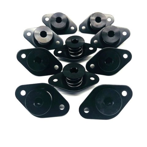 Quick Turn Fastener - Self Ejecting - Flush Head - Hex Drive - 5/16 x 0.650 in Body - Aluminum - Black Anodized - Set of 10