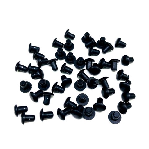 Rivet - Smash - 1/4 in Head - 1/8 in Mandrel - 0.187 in Long - Aluminum - Black Anodized - Set of 50
