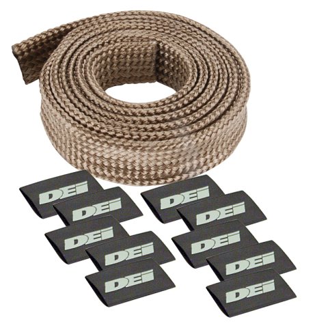 Hose and Wire Sleeve - Titanium Protect-A-Sleeve - 1/2 in ID - 4 ft Long - Basalt Biber - Titanium - Each