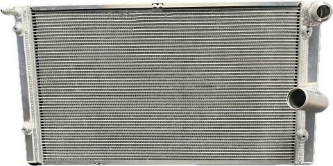 Radiator - 27.5 in W x 15 in H x 2.5 in D - Dual Pass - Passenger Side Inlet - Passenger Side Outlet - Aluminum - Natural - NASCAR Whelen Modified LFR