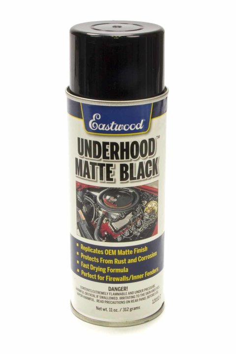 Paint - Underhood Black - Acrylic Lacquer - Matte Black - 11 oz Aerosol - Each